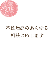 不妊治療のあらゆる 相談に応じます   